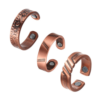 Pure Copper Magnetic Ring – Adjustable Unisex Design