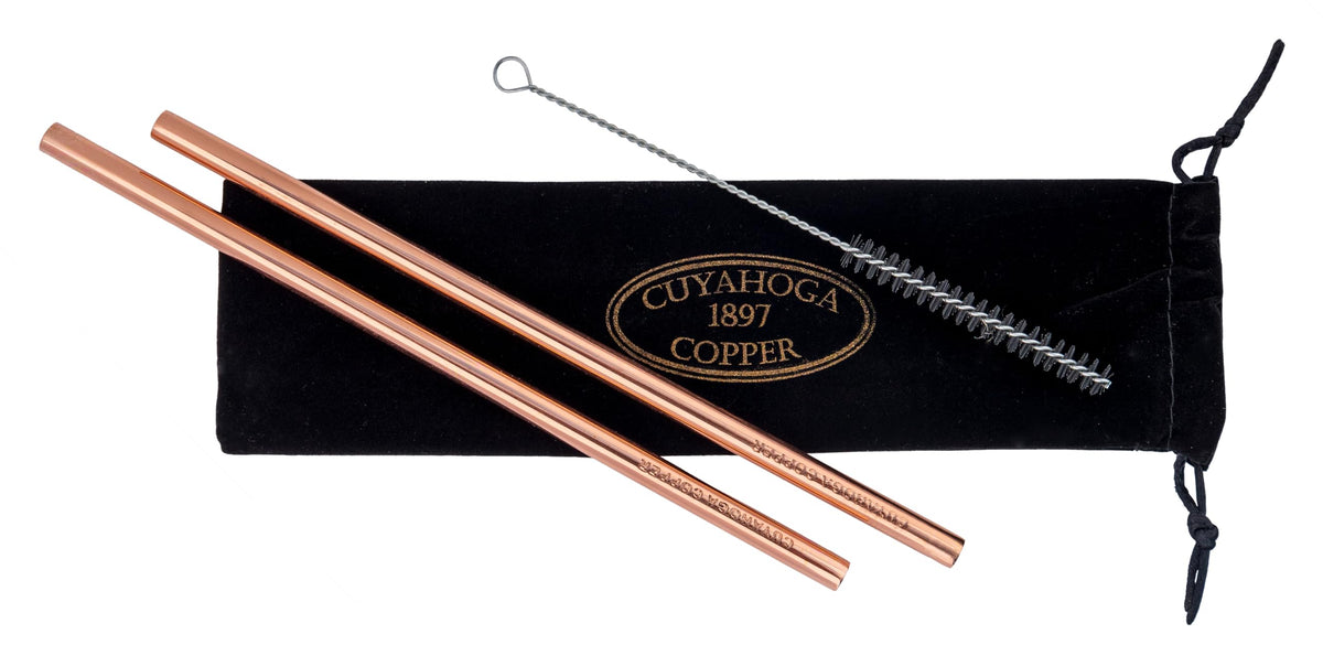 Pure Copper Jumbo Straws (Set of 2)