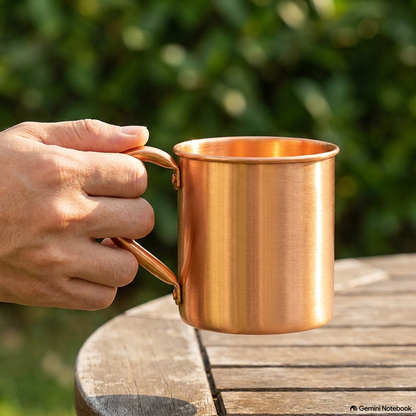 Pure Copper Outdoor Drinking Mug with Handle – 450ml