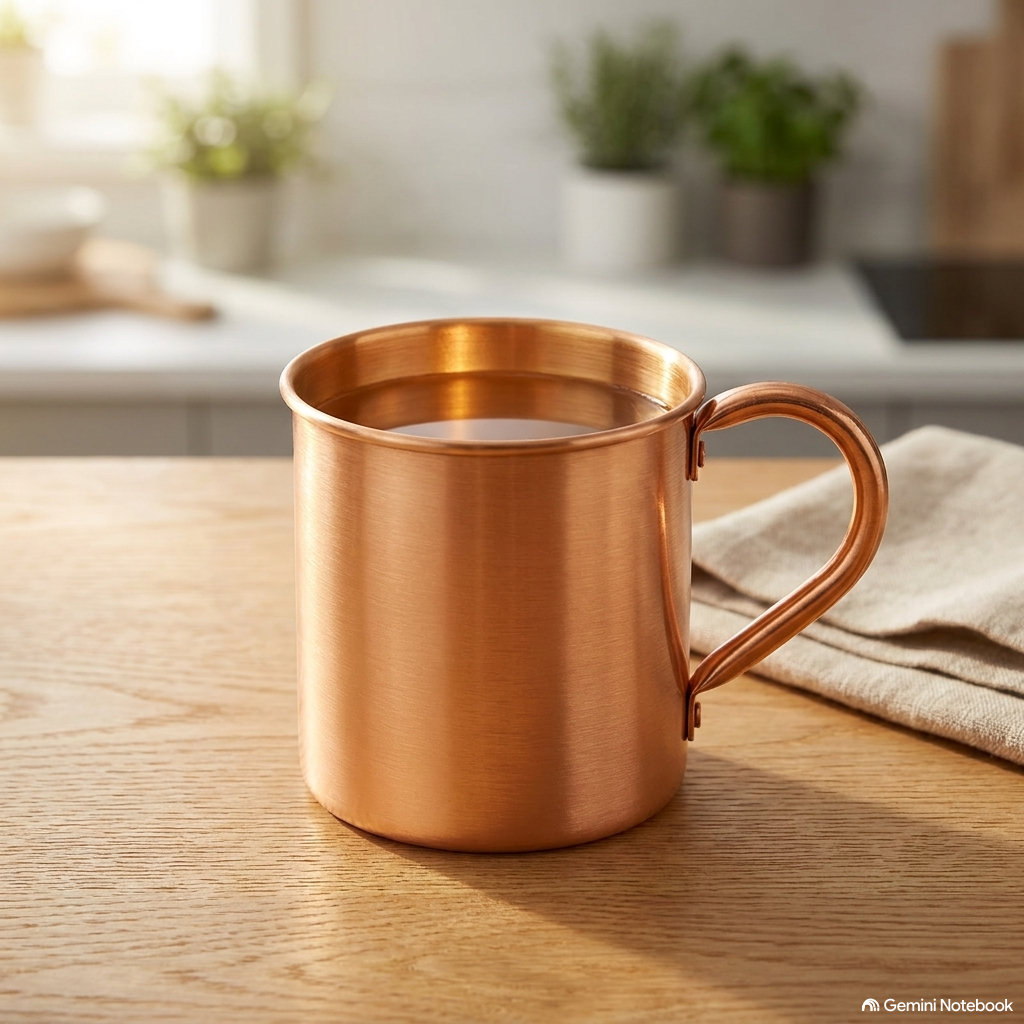 Pure Copper Outdoor Drinking Mug with Handle – 450ml
