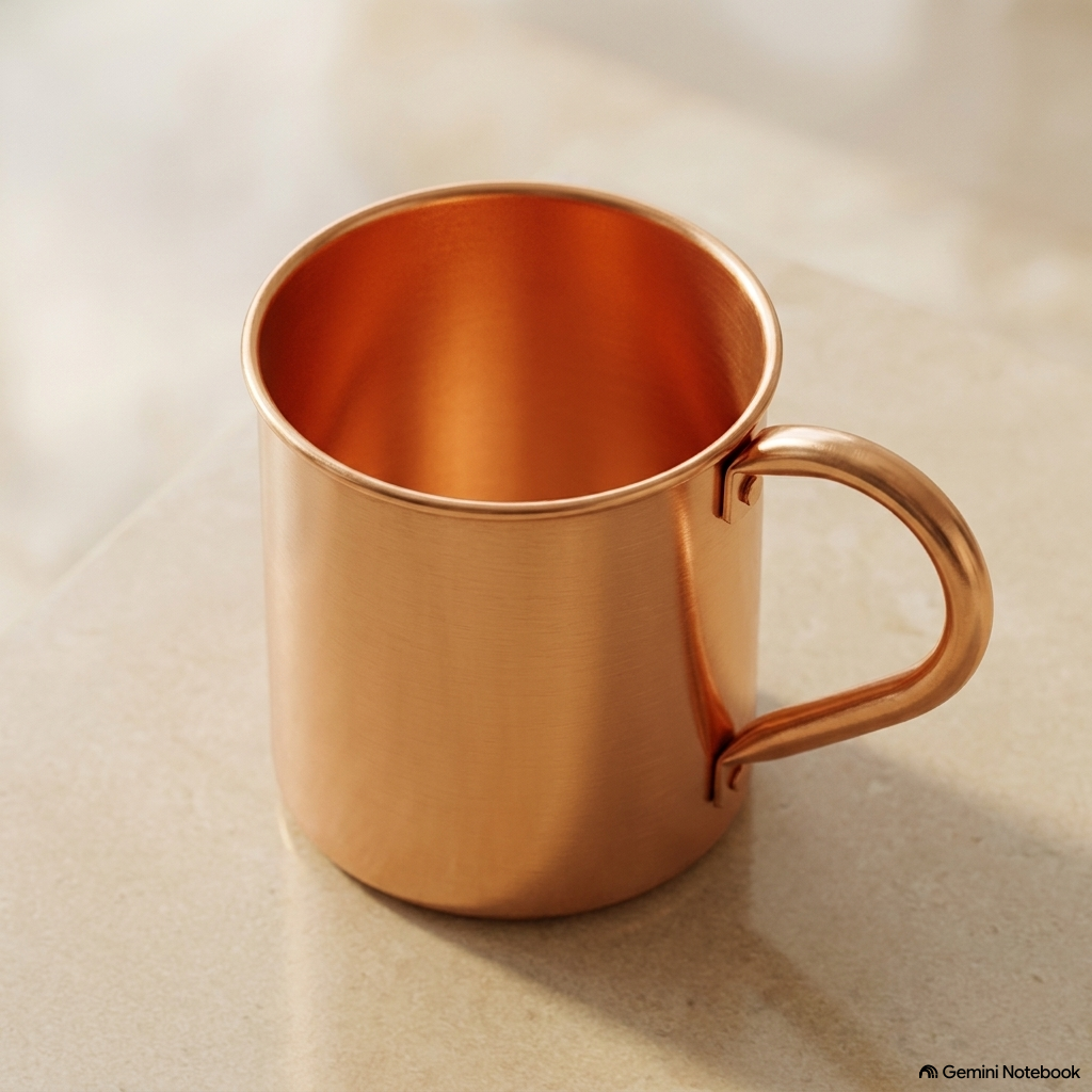 Pure Copper Outdoor Drinking Mug with Handle – 450ml