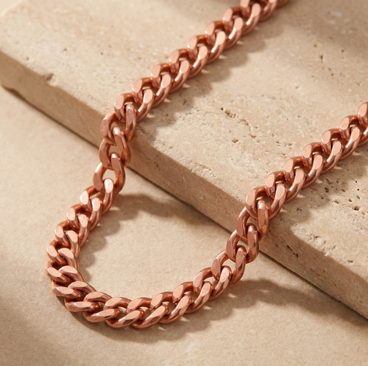 Pure Copper Cuban Link Chain Necklace (24")