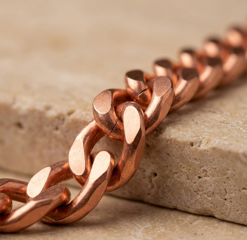 Pure Copper Cuban Link Chain Necklace (24")