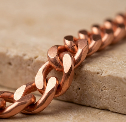 Pure Copper Cuban Link Chain Necklace (24")