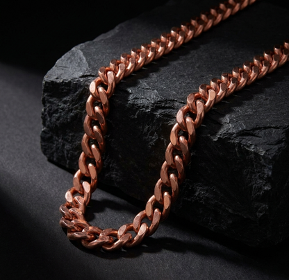 Pure Copper Cuban Link Chain Necklace (24")