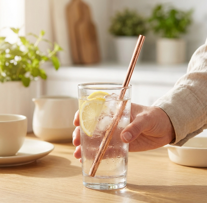 Pure Copper Jumbo Straws (Set of 2)