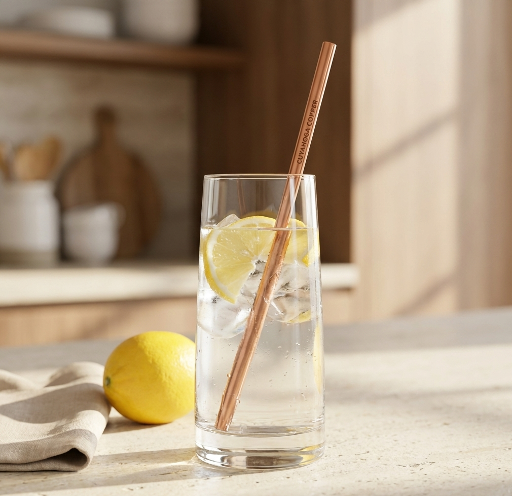 Pure Copper Jumbo Straws (Set of 2)