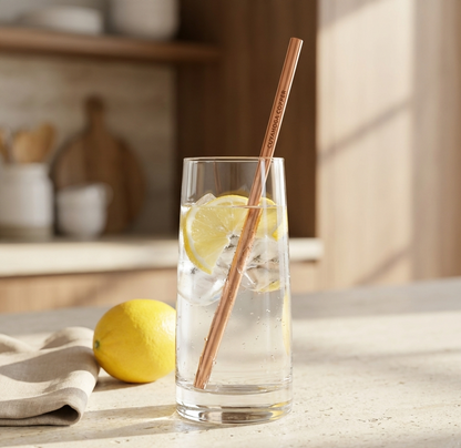 Pure Copper Jumbo Straws (Set of 2)