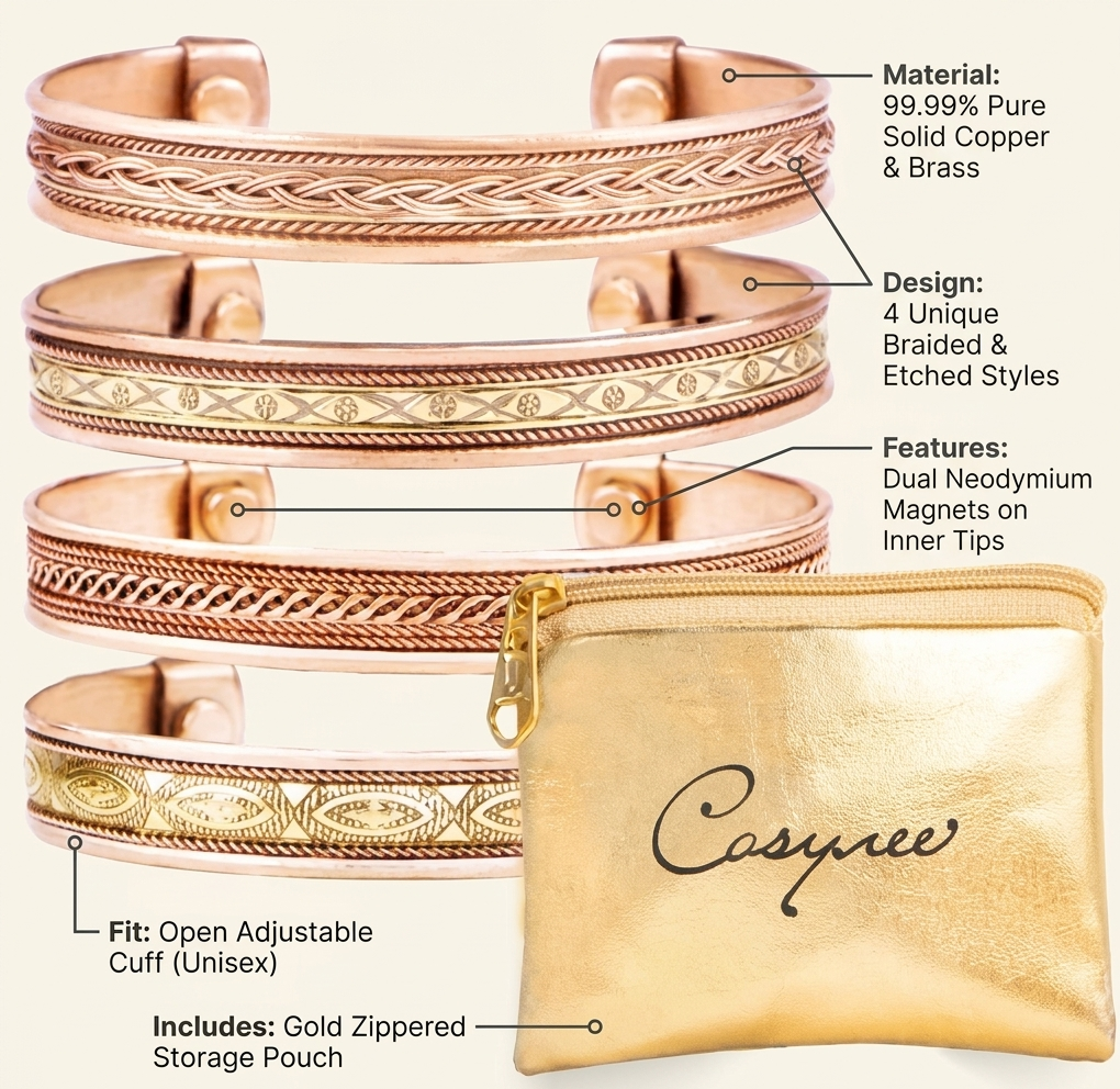 Pure Copper Tibetan Cuff Bracelet