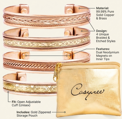 Pure Copper Tibetan Cuff Bracelet